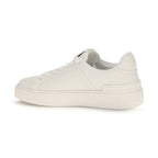 Balmain White Calf Leather Bos Taurus Athletic Sneakers