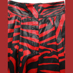 Red Black Zebra Print Cotton HighWaist Pants