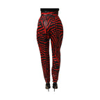 Dolce & Gabbana Red Black Zebra Print Cotton HighWaist Pants