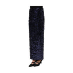Dolce & Gabbana Blue Sequin High Waist PencilCut Midi Skirt