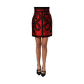 Red Soutache Embroidery A-line Mini Skirt
