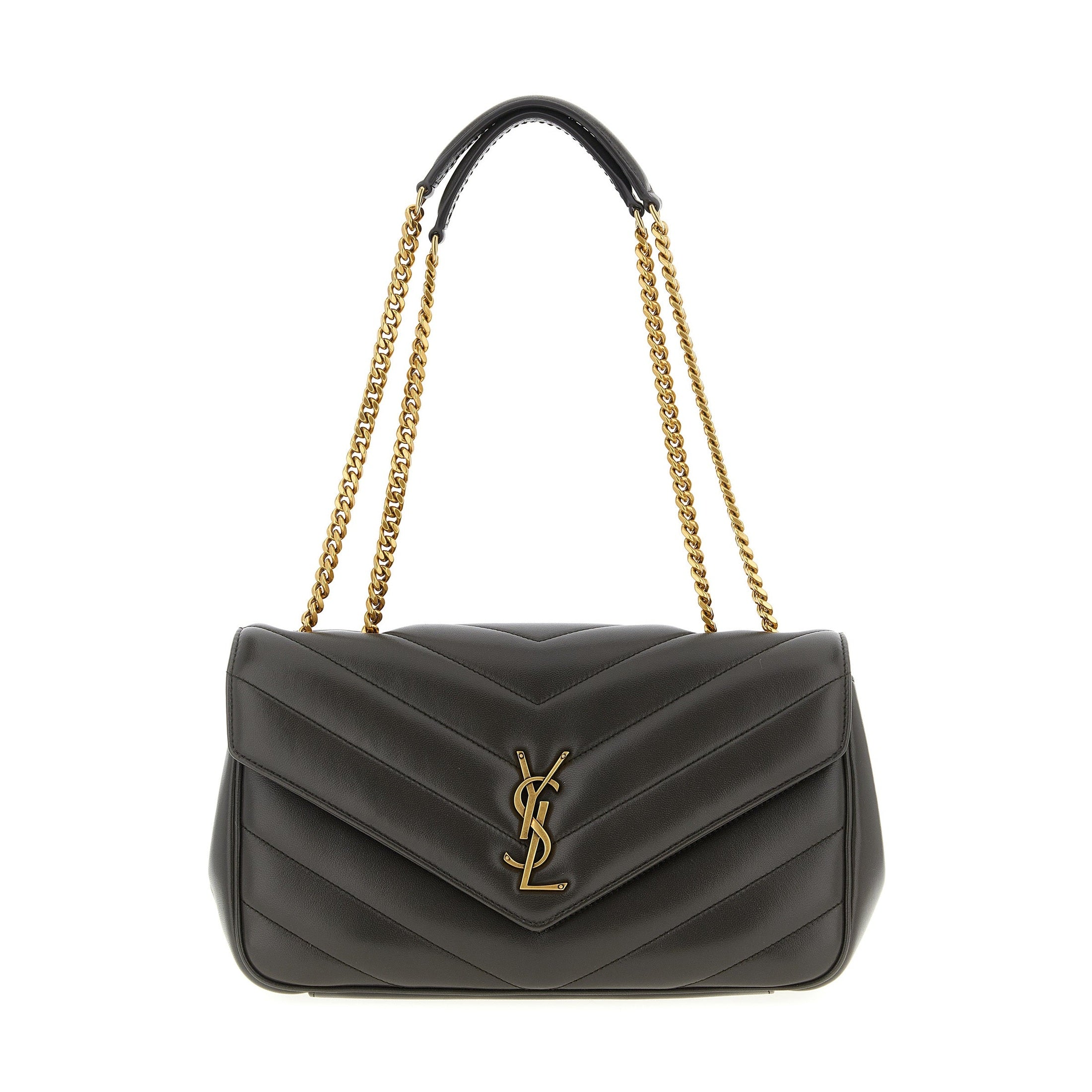 Saint Laurent Brown Lamb Leather Shoulder Bag