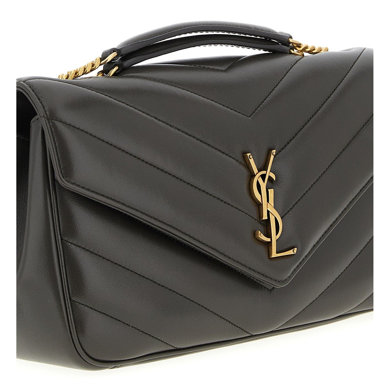 Saint Laurent Brown Lamb Leather Shoulder Bag