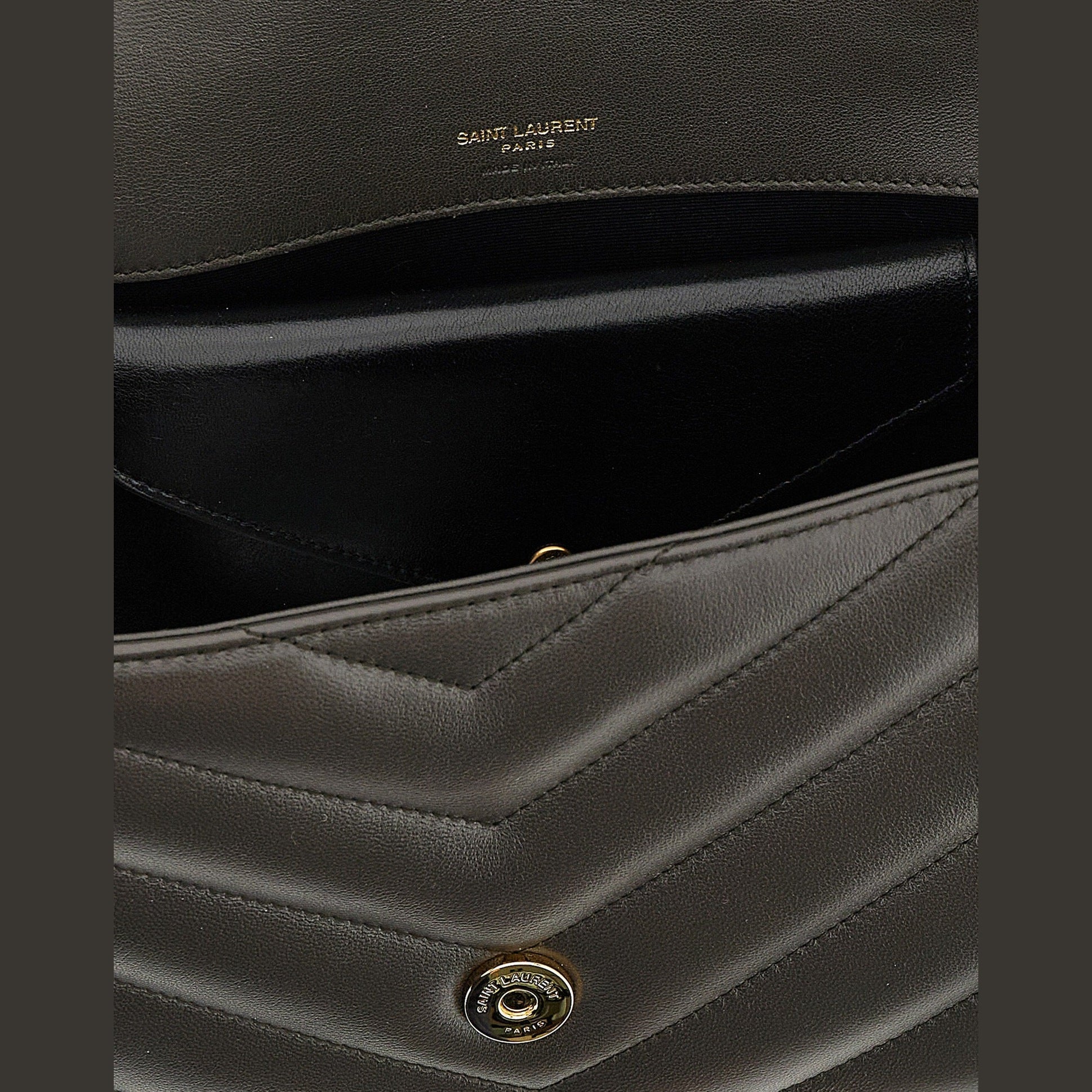 Saint Laurent Brown Lamb Leather Shoulder Bag