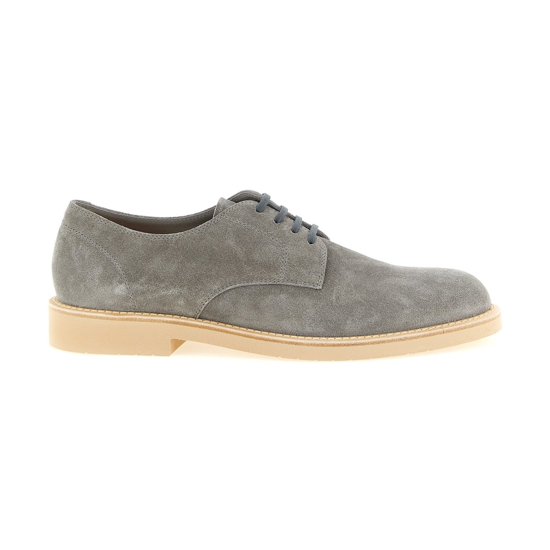 Brunello Cucinelli Gray Leather Oxfords And Derbies