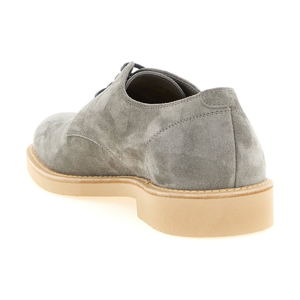 Brunello Cucinelli Gray Leather Oxfords And Derbies