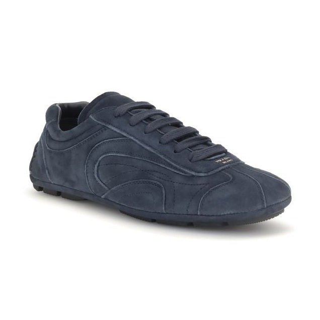 Prada Blue Calf Leather Bos Taurus Athletic Sneakers