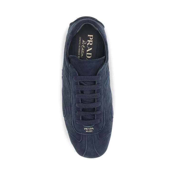 Prada Blue Calf Leather Bos Taurus Athletic Sneakers
