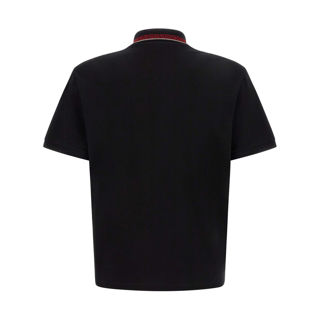 Versace Black Cotton Polo Shirt