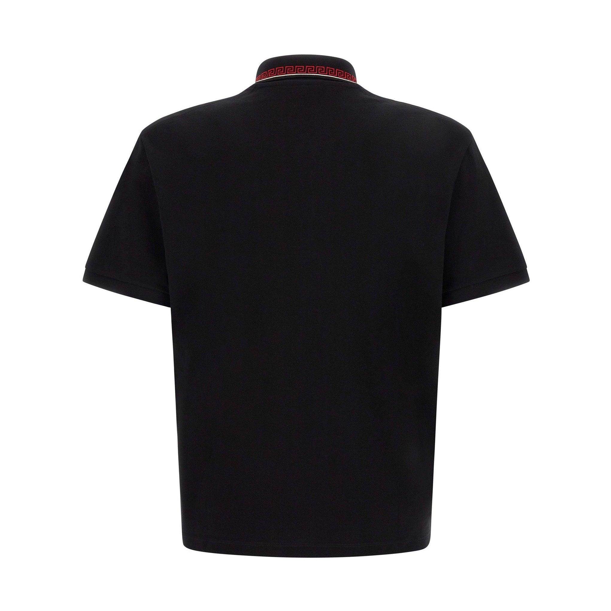 Versace Black Cotton Polo Shirt