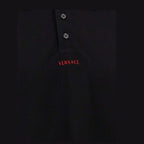 Versace Black Cotton Polo Shirt