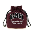 Ganni Bordeaux Recycled Polyamide Clutch Bag