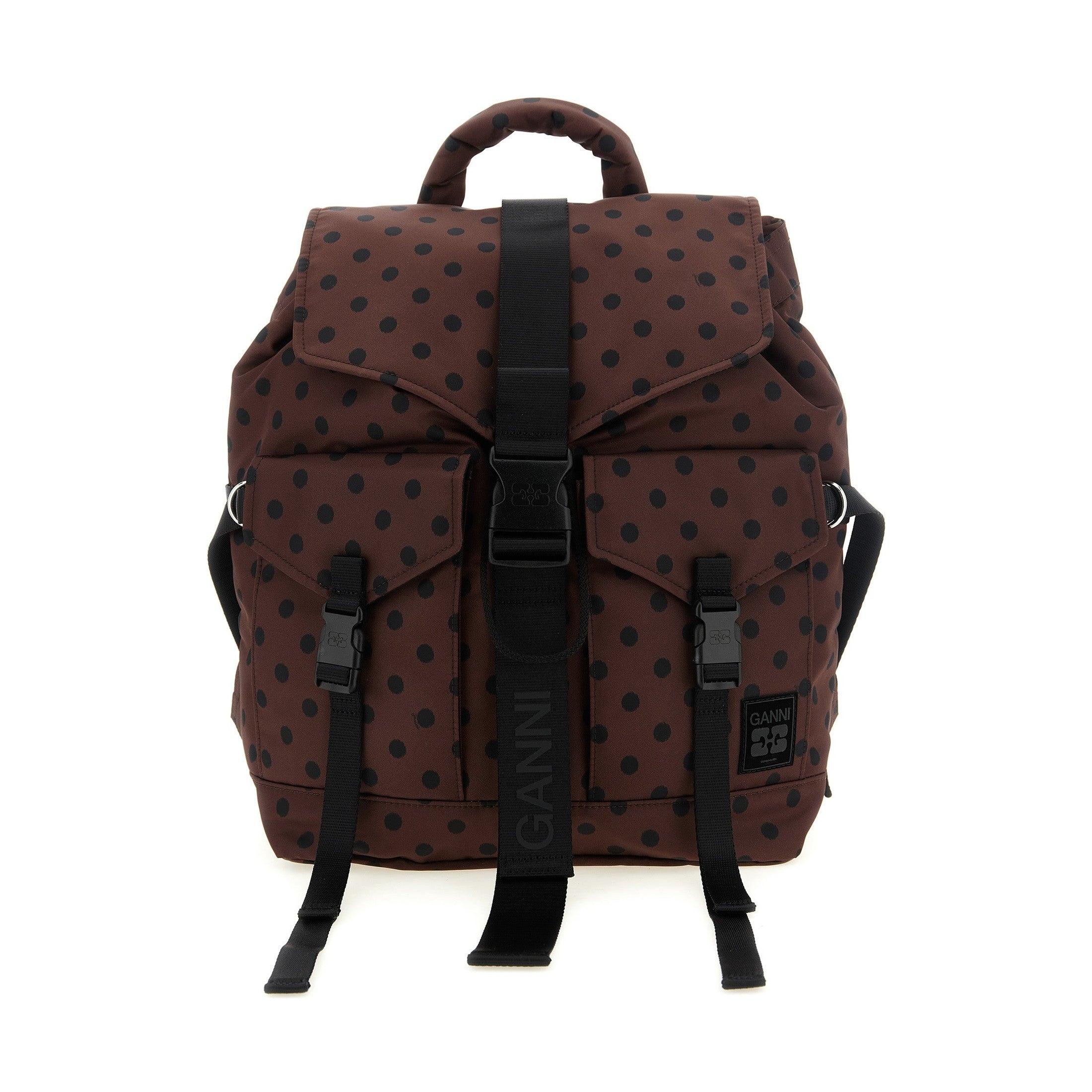 Ganni Brown Recycled Polyamide Backpack