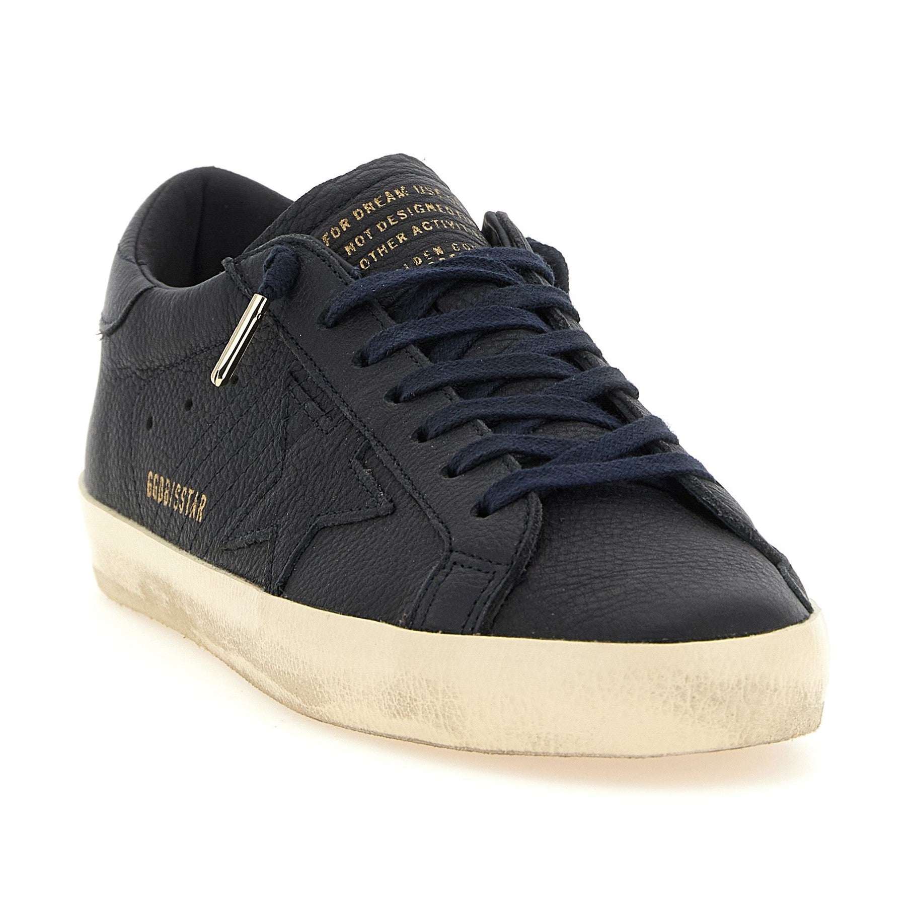 Golden Goose Blue Cowhide Low Top Sneakers