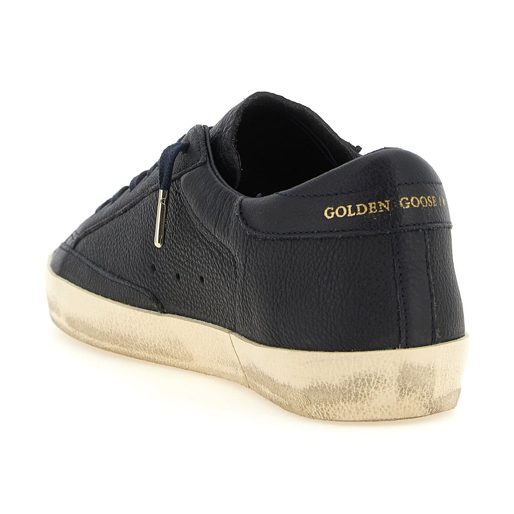 Golden Goose Blue Cowhide Low Top Sneakers