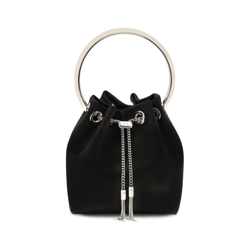Jimmy Choo Black Cotton Shoulder Bag