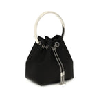 Jimmy Choo Black Cotton Shoulder Bag