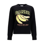 Ganni Black Cotton Sweatshirt