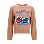 Ganni Beige Cotton Sweatshirt