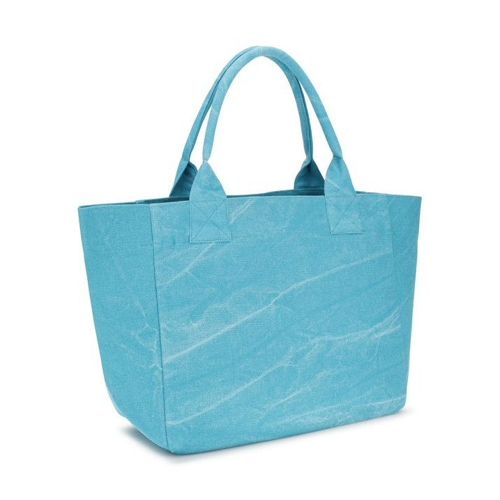 Ganni Blue Recycled Cotton Shoulder Bag