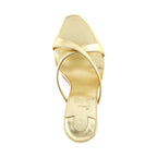 Christian Louboutin Gold Lambskin Stiletto Heel Sandals