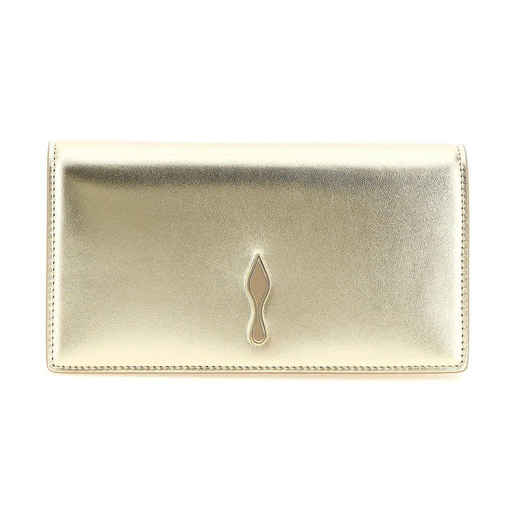 Christian Louboutin Gold Lambskin Clutch Bag
