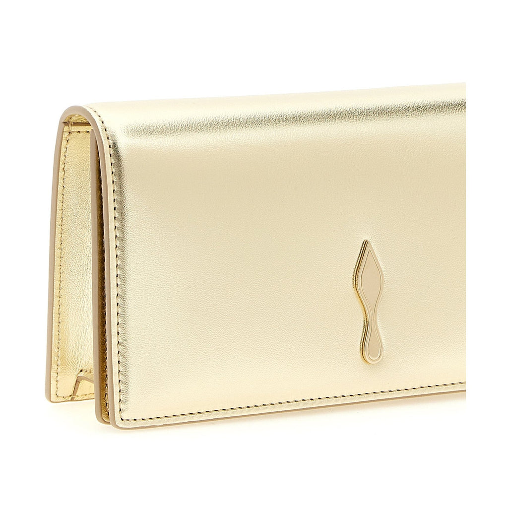 Christian Louboutin Gold Lambskin Clutch Bag
