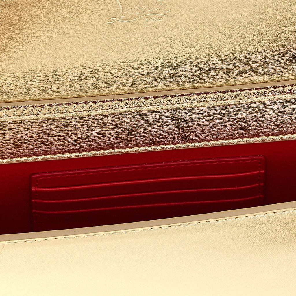 Christian Louboutin Gold Lambskin Clutch Bag