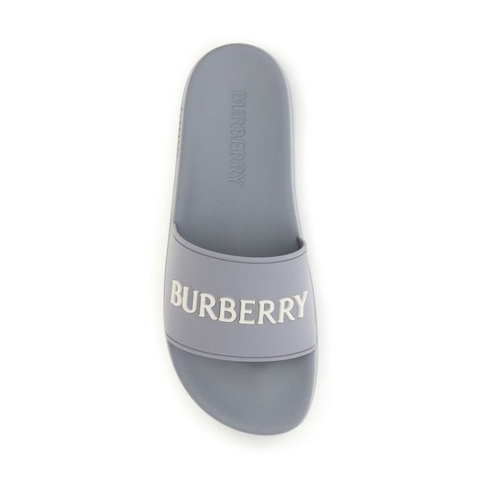 Burberry Gray Rubber Slides