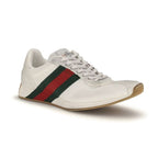 White Polyester Athletic Sneakers