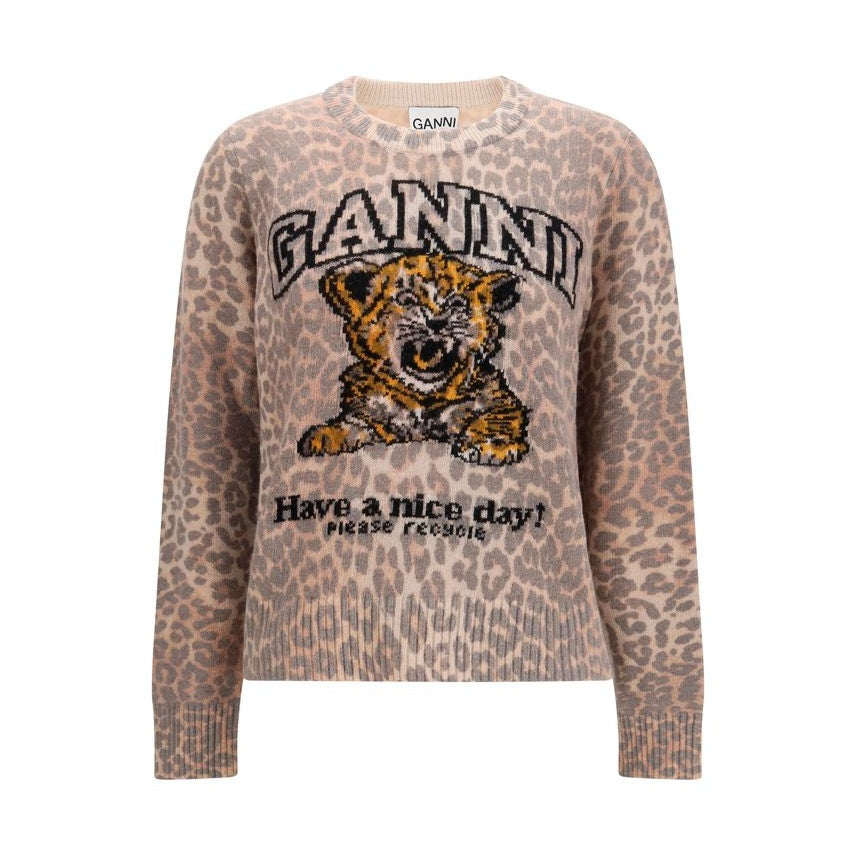 Ganni Beige Wool Oves Aries Sweatshirt