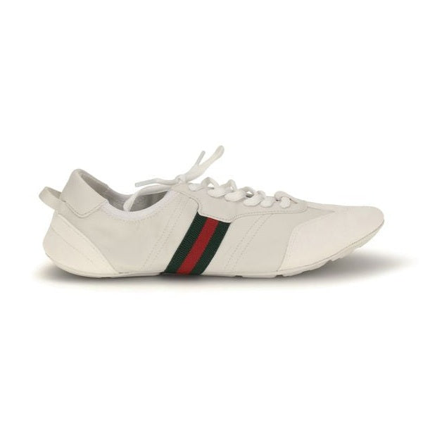 Gucci White Calf Leather Bos Taurus Low Top Sneakers