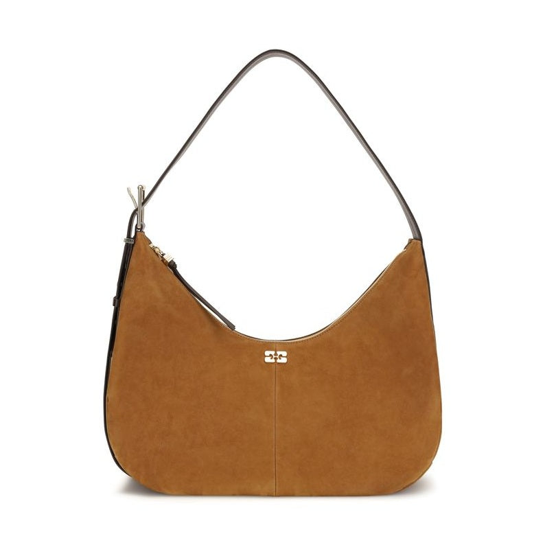 Ganni Brown Recycled Polyester Shoulder Bag