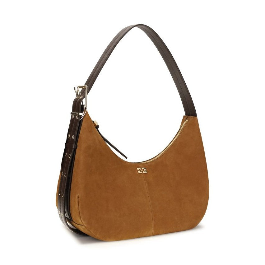 Ganni Brown Recycled Polyester Shoulder Bag