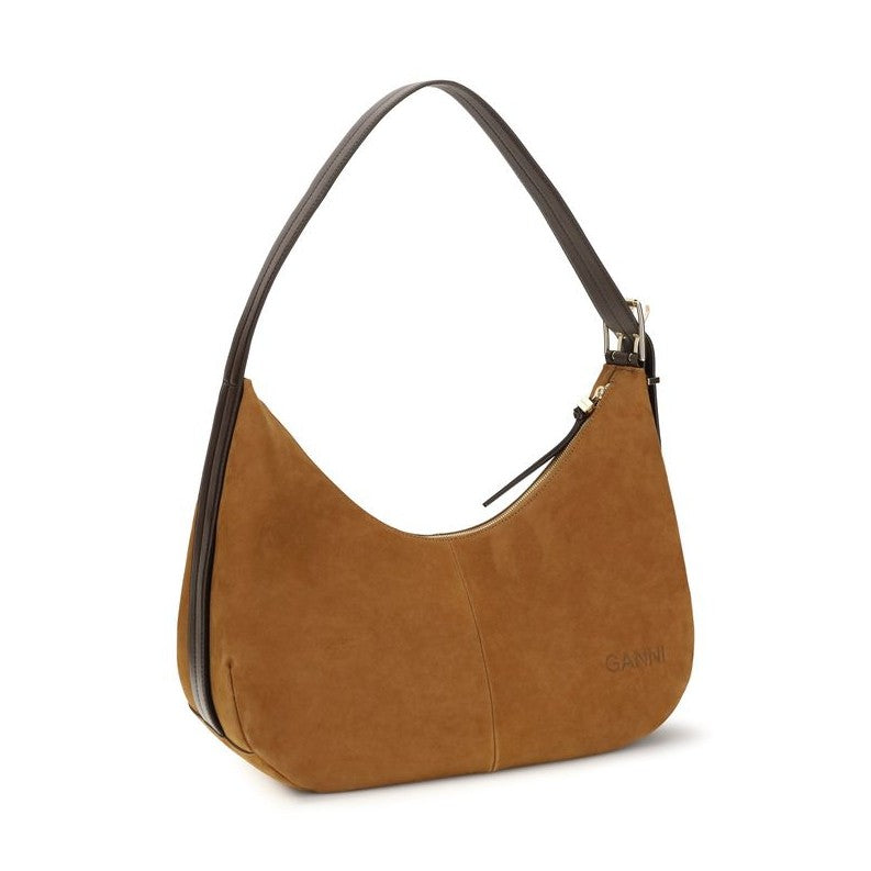 Ganni Brown Recycled Polyester Shoulder Bag