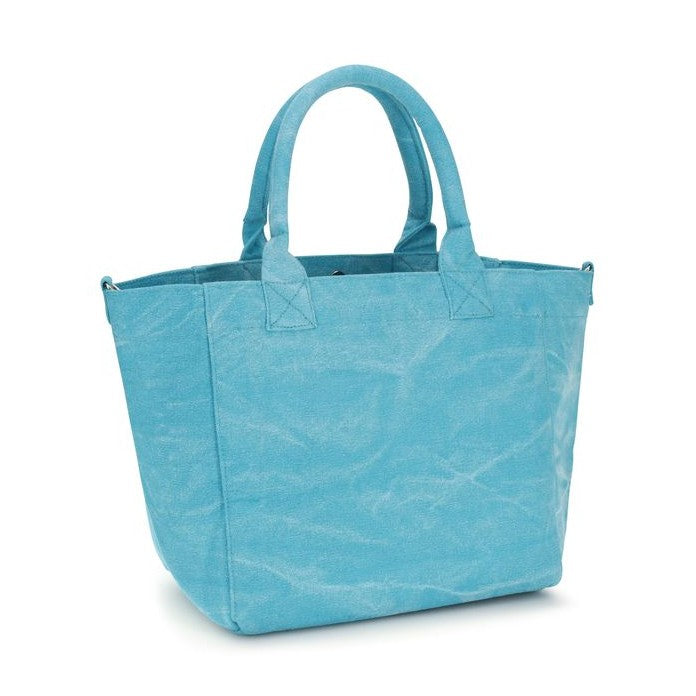 Ganni Blue Recycled Cotton Shoulder Bag
