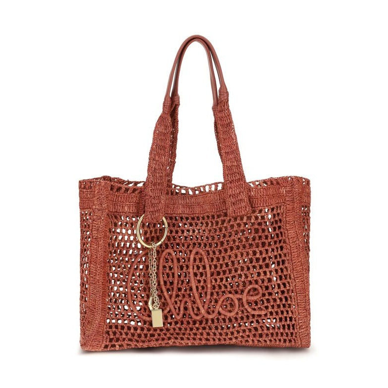 Chloé Brown Raffia Shoulder Bag