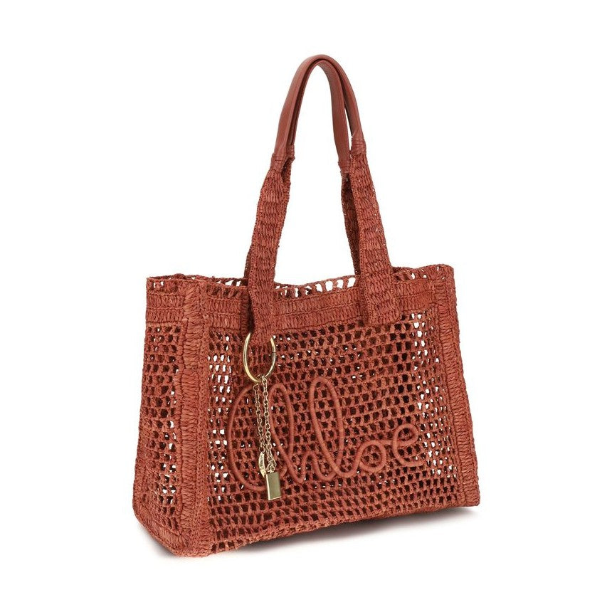 Chloé Brown Raffia Shoulder Bag