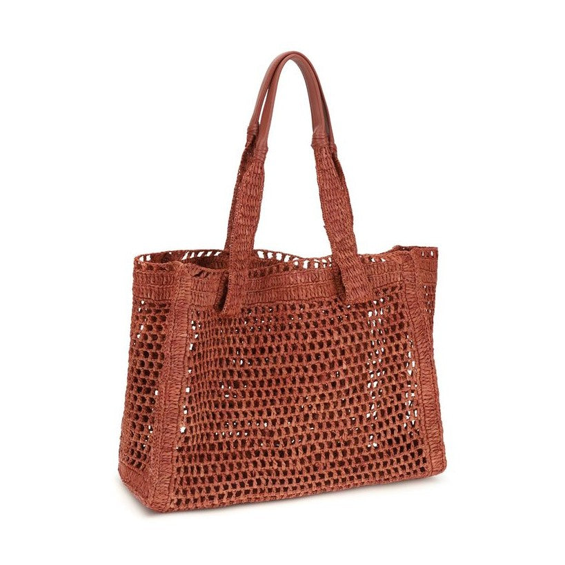 Chloé Brown Raffia Shoulder Bag