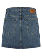 Ganni Blue Cotton Long Skirt