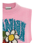 Ganni Multicolor Wool Sleeveles Sweater