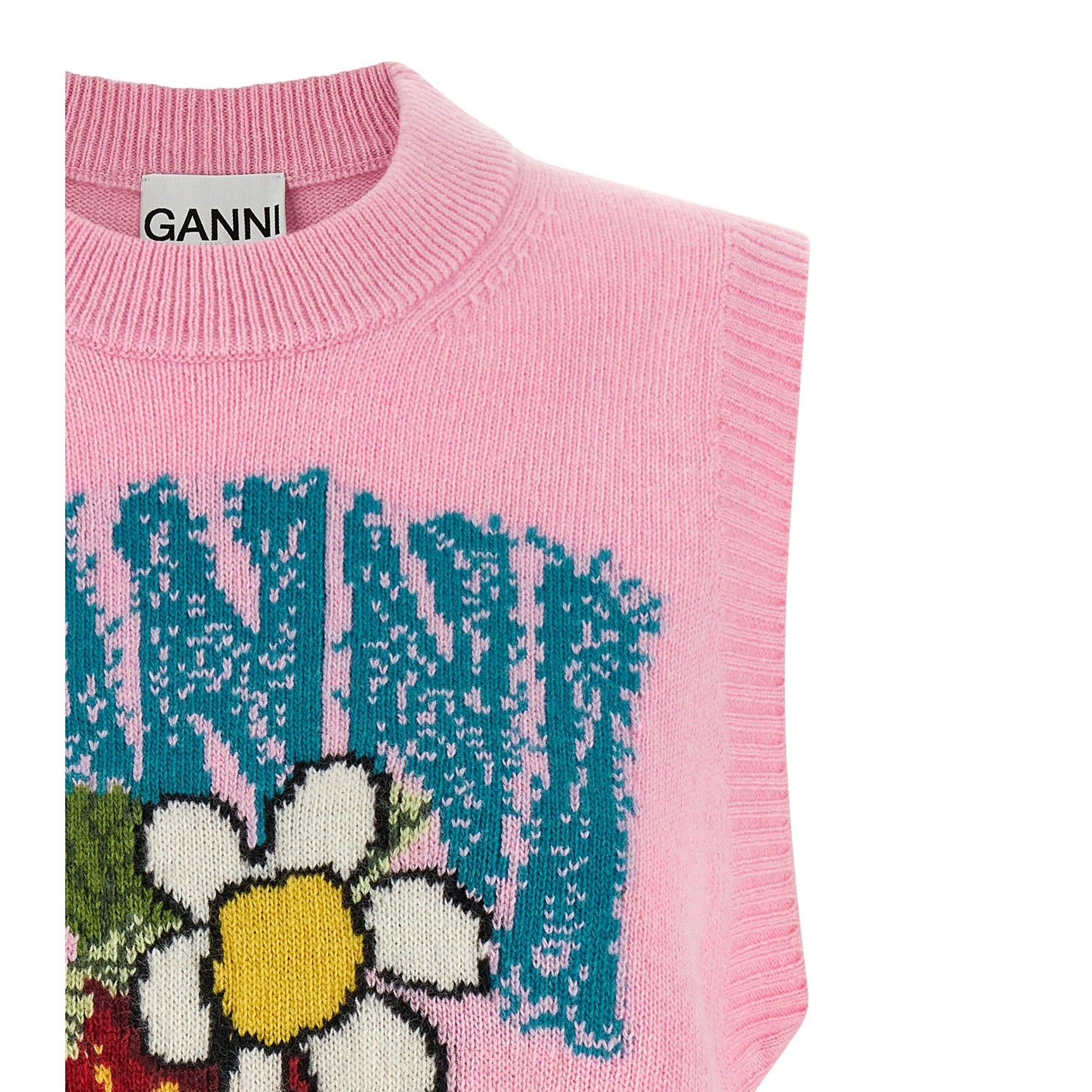 Ganni Multicolor Wool Sleeveles Sweater
