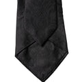 Dolce & Gabbana Black Paisley Woven Silk Adjustable Women Necktie Tie