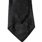 Dolce & Gabbana Black Paisley Woven Silk Adjustable Women Necktie Tie