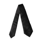 Dolce & Gabbana Black Paisley Woven Silk Adjustable Women Necktie Tie