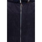 Blue Calf Leather Bos Taurus Full-Length Jacket