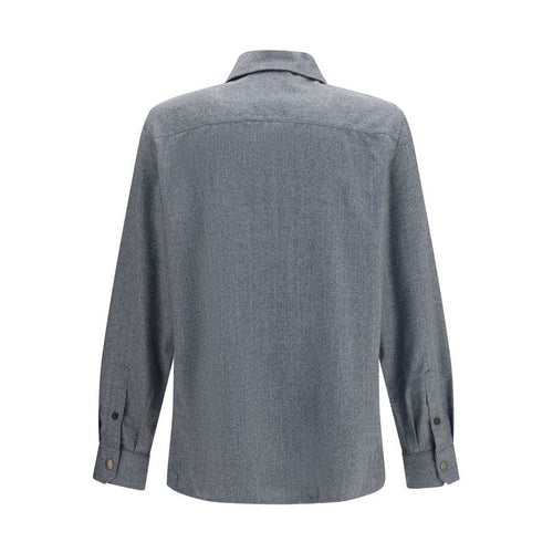 Brunello Cucinelli Gray Wool Oves Aries Shirt