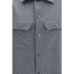 Brunello Cucinelli Gray Wool Oves Aries Shirt