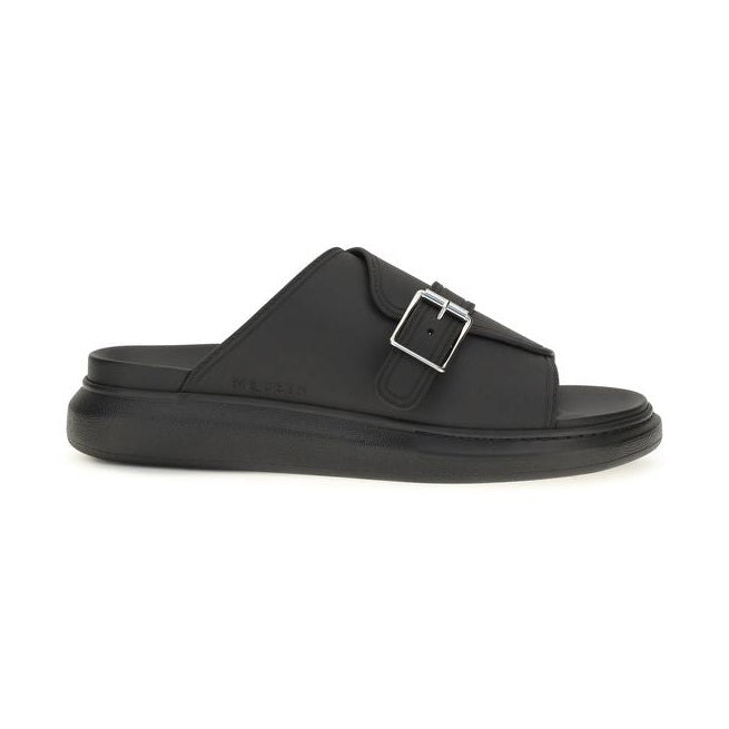 Alexander McQueen Black Calf Leather Bos Taurus Platform Sandals