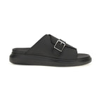 Alexander McQueen Black Calf Leather Bos Taurus Platform Sandals